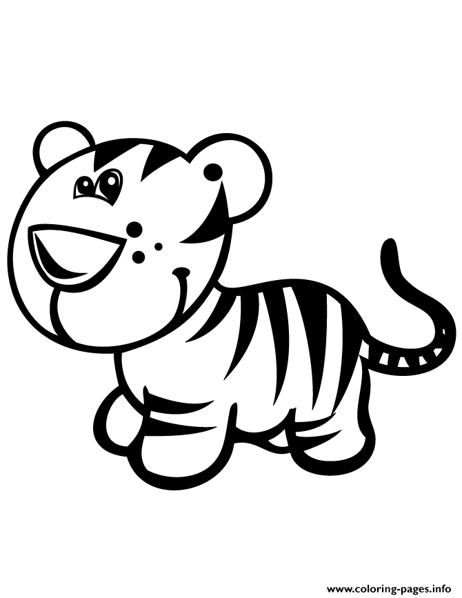 Baby Tiger Cub For Kindergarten Kids coloring