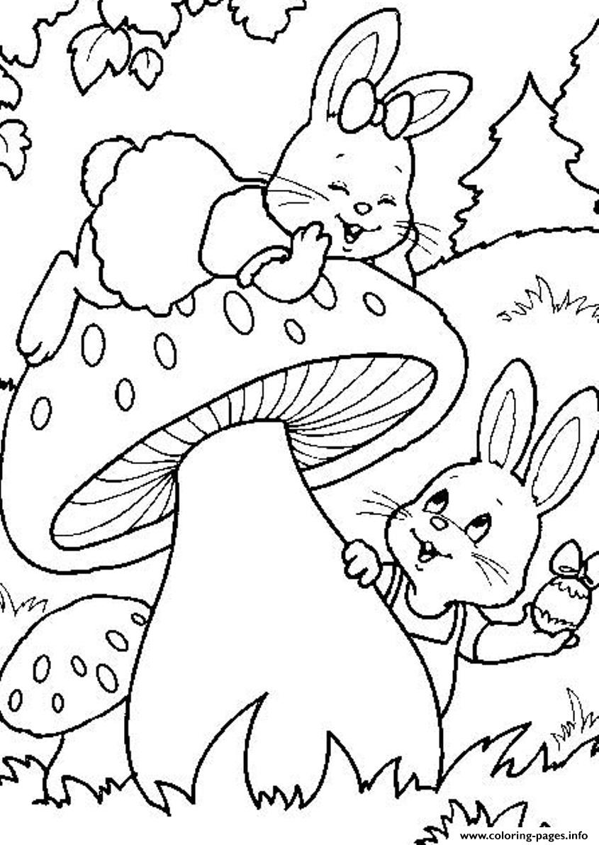 Kids Easter S Bunny Hunting Eggs8667 coloring
