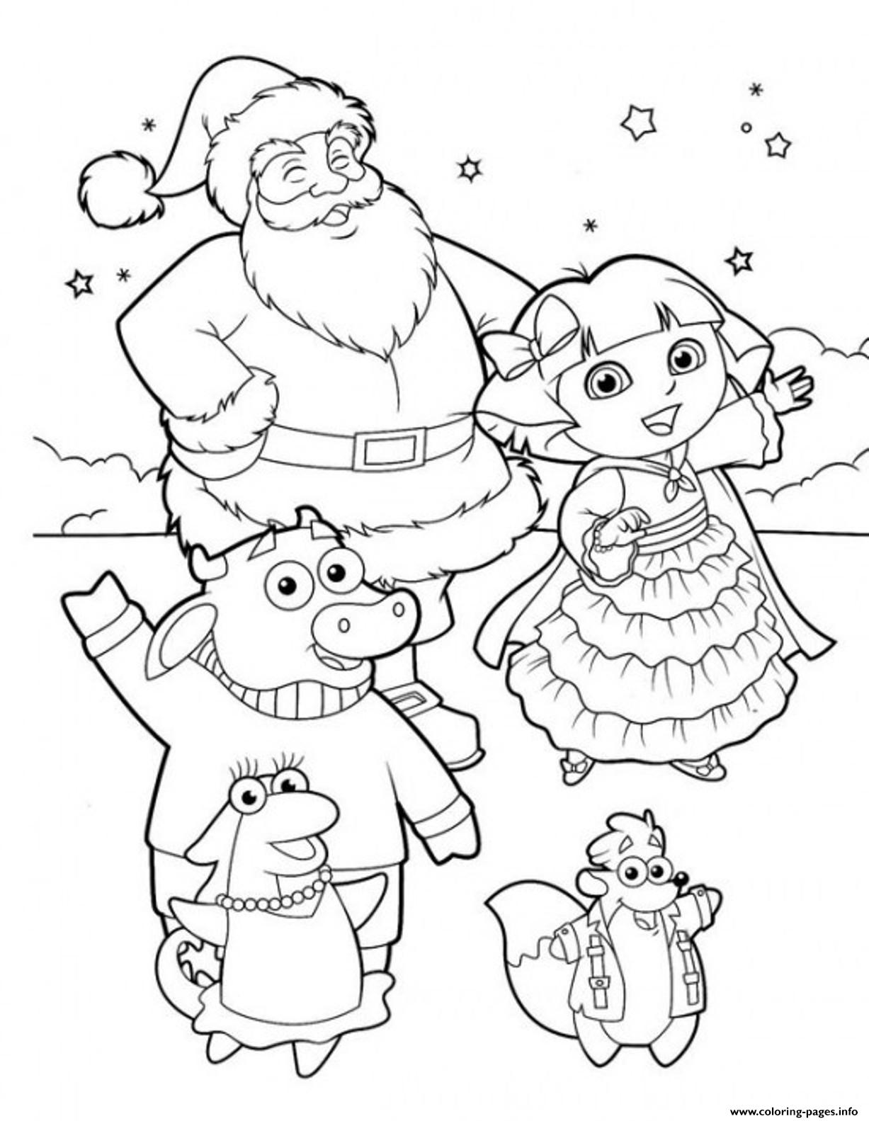 Download Dora The Explorer S For Kids For Christmas Freef472 Coloring Pages Printable