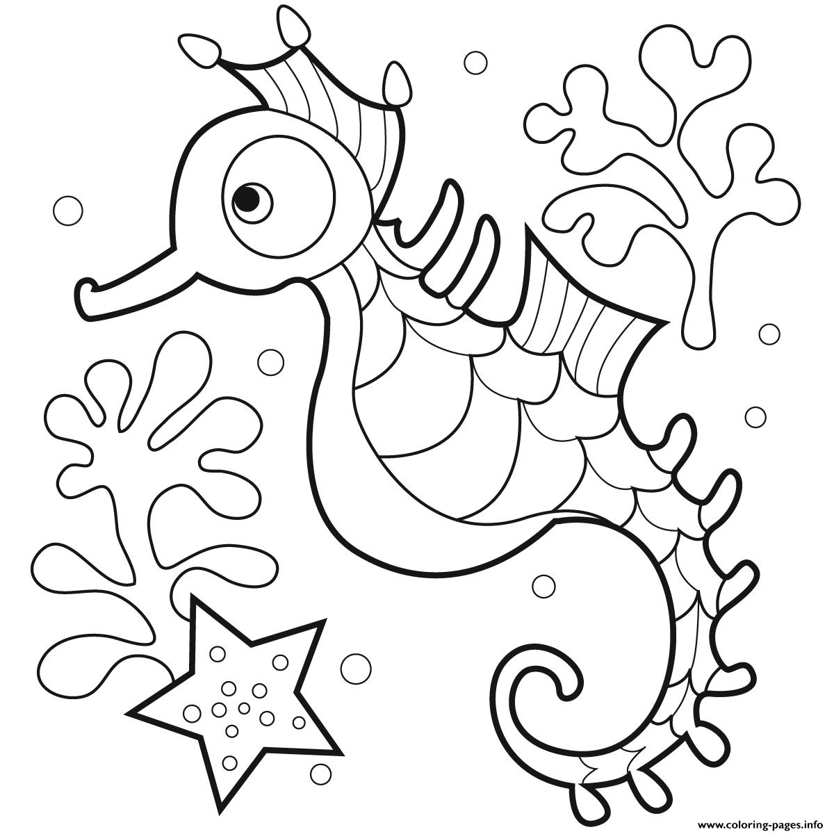 Kids Seahorse Se3c1 coloring