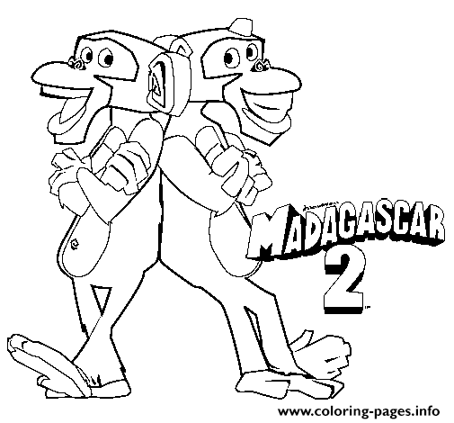 Coloring Pages For Kids Madagascar 2 Monkeys12dd coloring