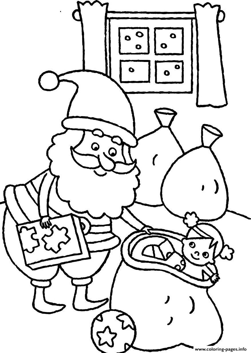 Christmas S For Kids Santa Claus Preparing Presentsf646 coloring