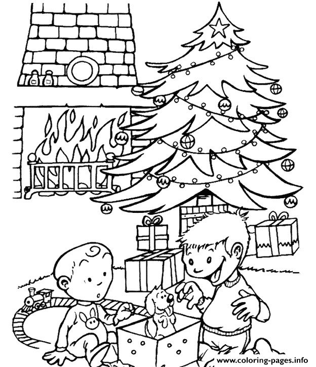 Download Open The Gifts S For Kids Xmasc5a2 Coloring Pages Printable