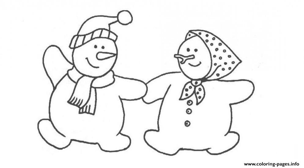Couple Snowman S For Kids09d6 coloring