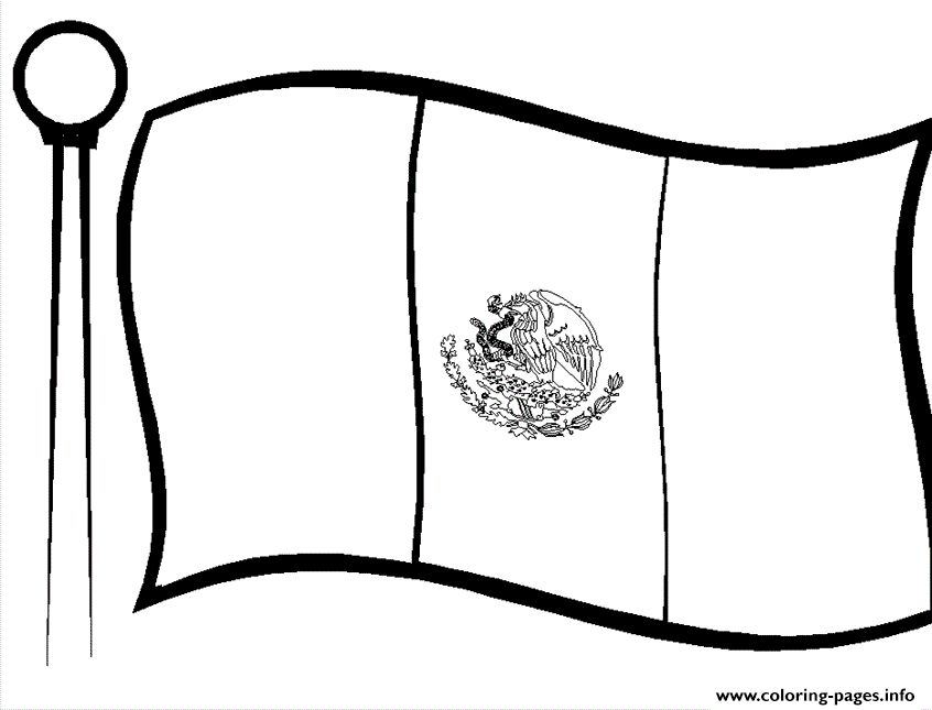Kids Mexican Flag A195 coloring