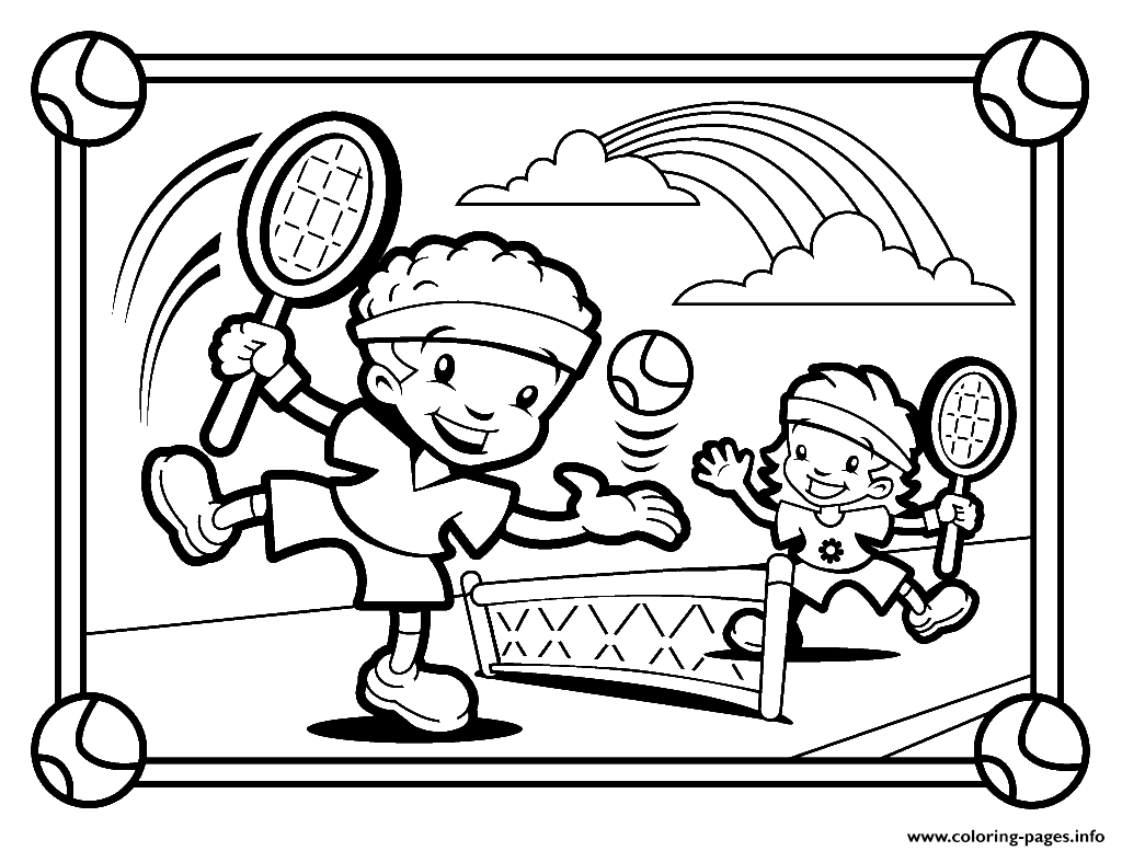 Kids Playing Tennis S02b3 coloring