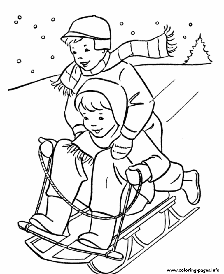 Kids Fun In Winter Color Pages To Print1beb coloring