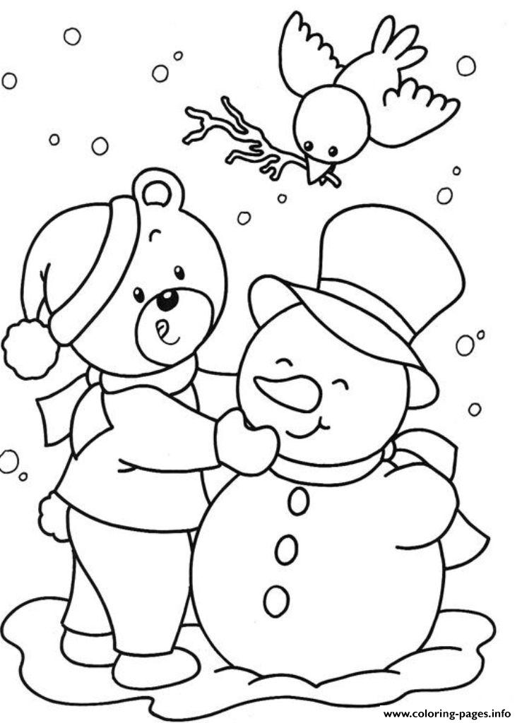 Snowman Winter Free Christmas S For Kidsc83e coloring