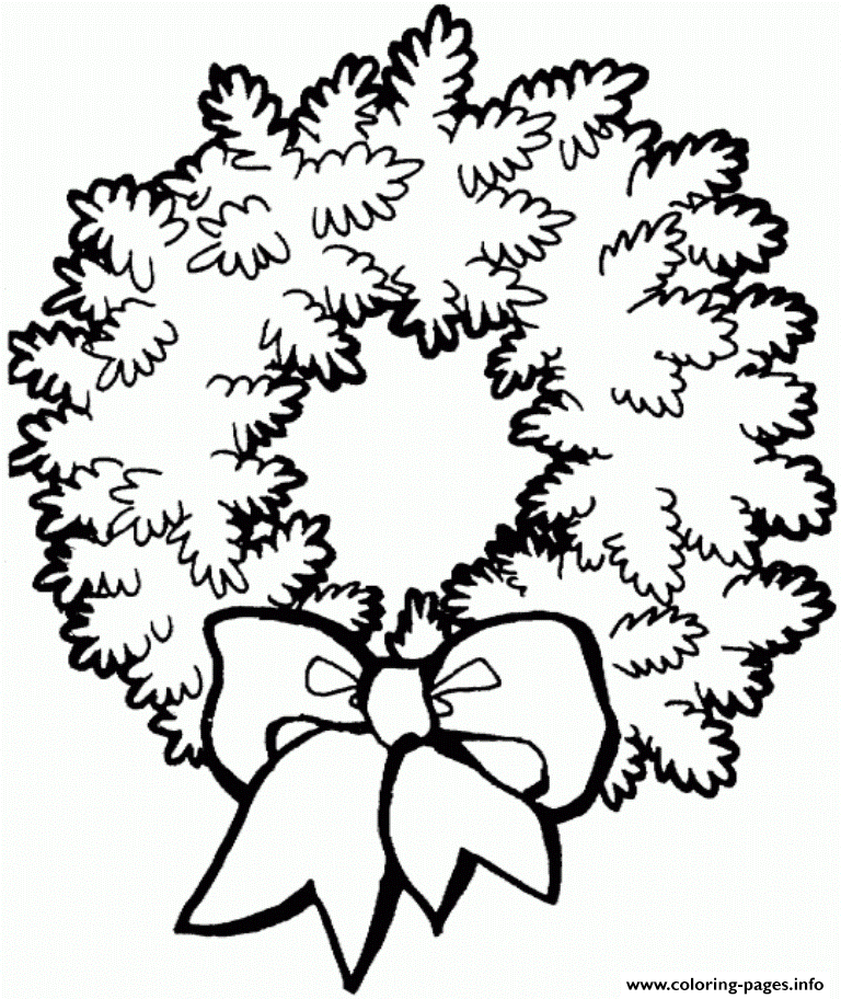 Free S For Christmas Wreath For Kidscda4 coloring
