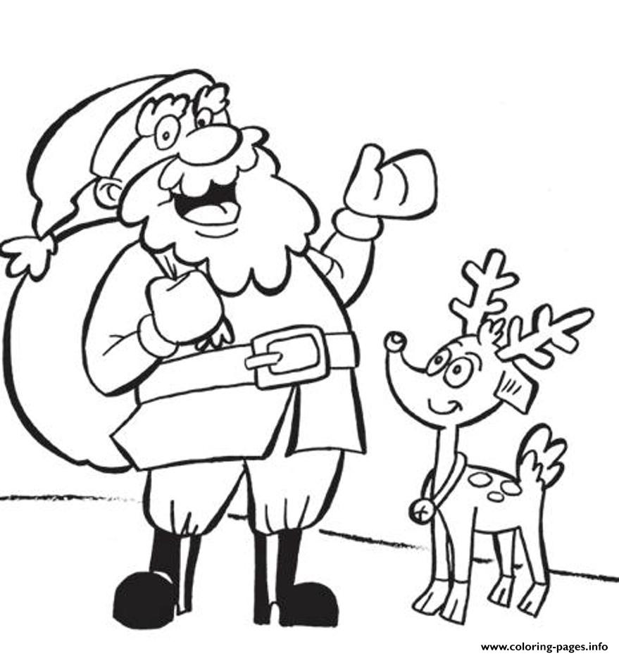 Reindeer And Santa Christmas S For Kidsbf96 coloring