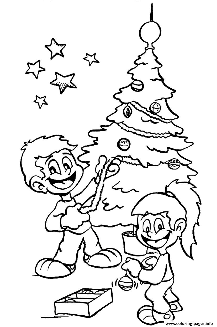 Decorating Tree S For Christmas Kids253e coloring