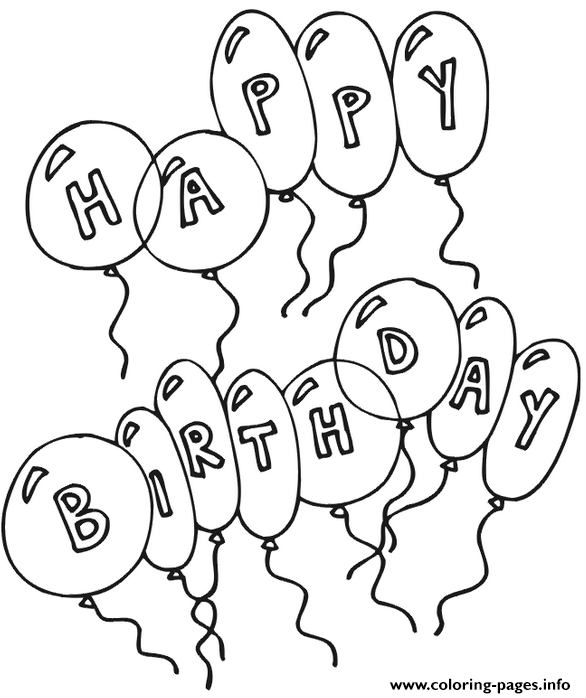 Kids Happy Birthday Balloons S3225 coloring