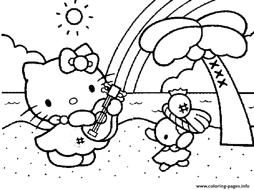 Kids Hello Kitty S At The Beach4060 coloring