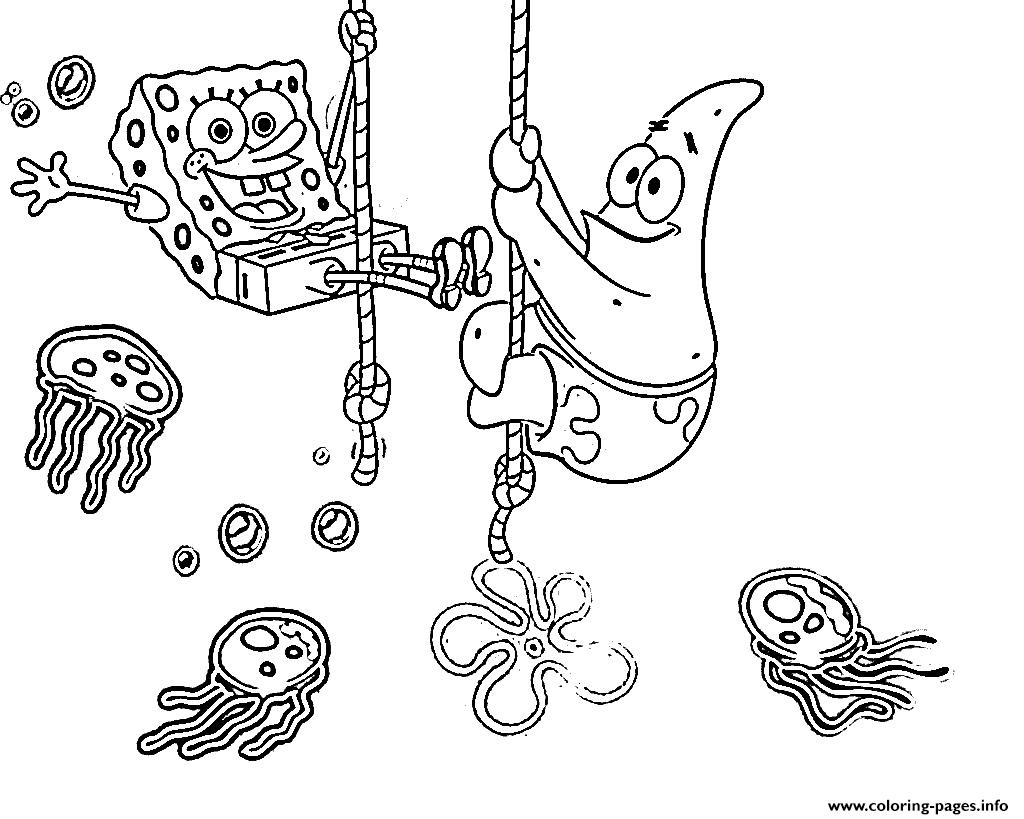 Coloring Pages For Kids Spongebob Patrick And Jellyfishd4f5 coloring