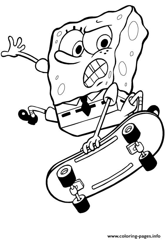 Coloring Pages For Kids Spongebob Skating4a5b coloring