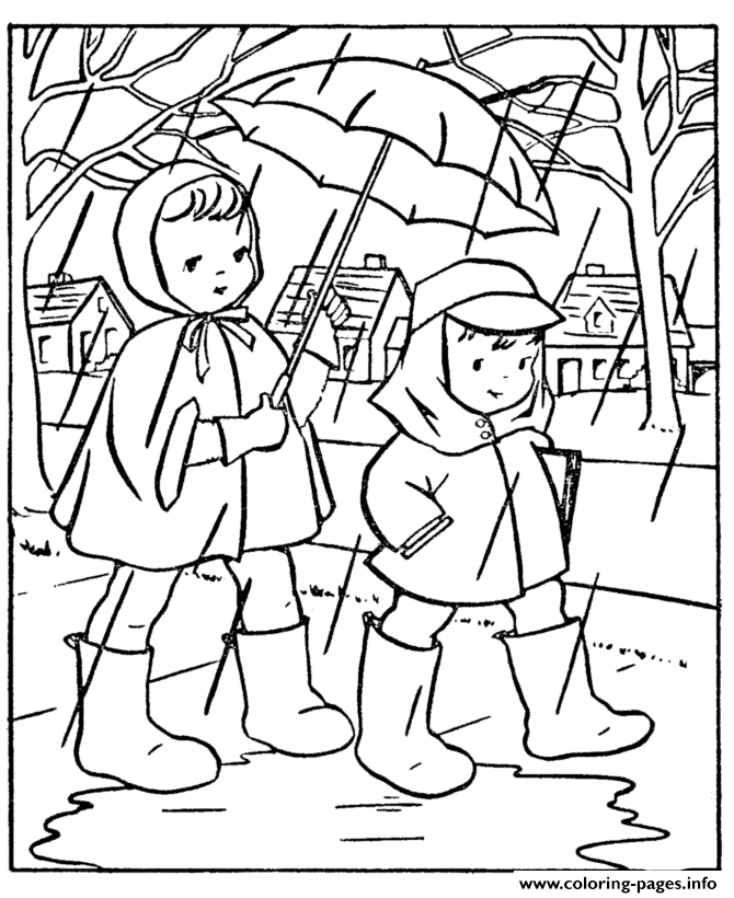 Rainy Spring S For Kids4350 coloring