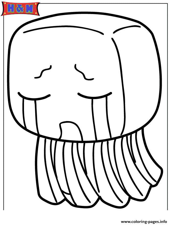 Minecraft Creature Ghast Coloring page Printable