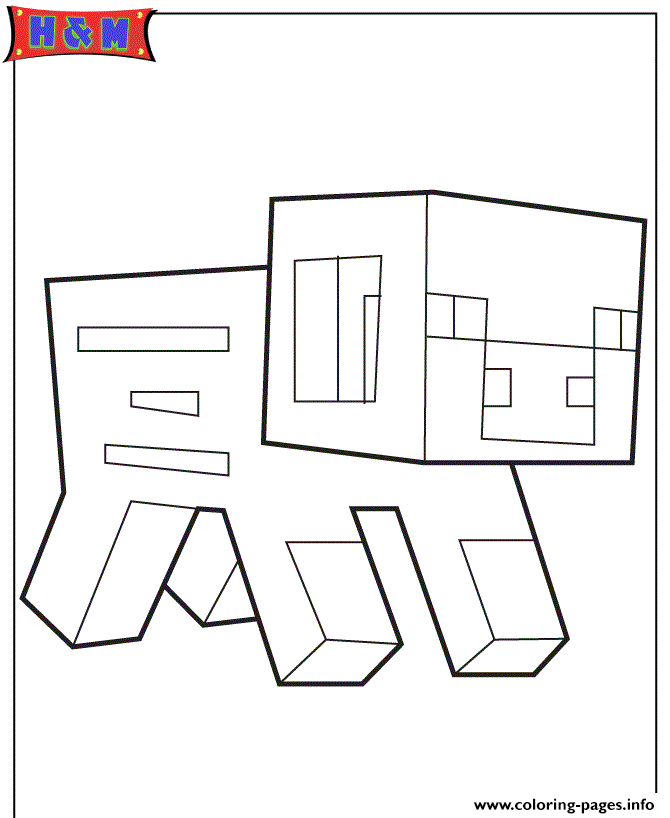Minecraft Pig Coloring page Printable