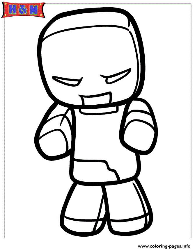 Minecraft Zombie Coloring page Printable