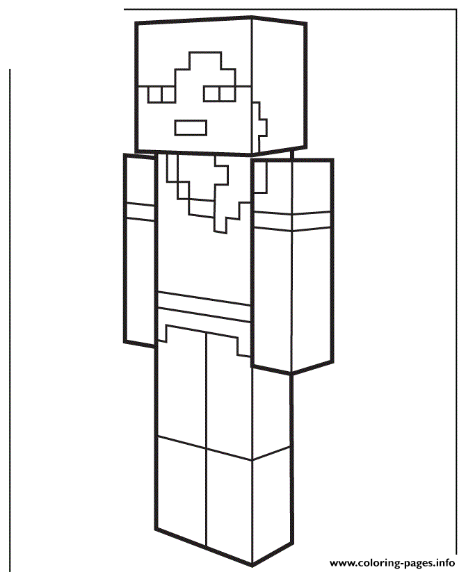 Alex From Minecraft Coloring page Printable