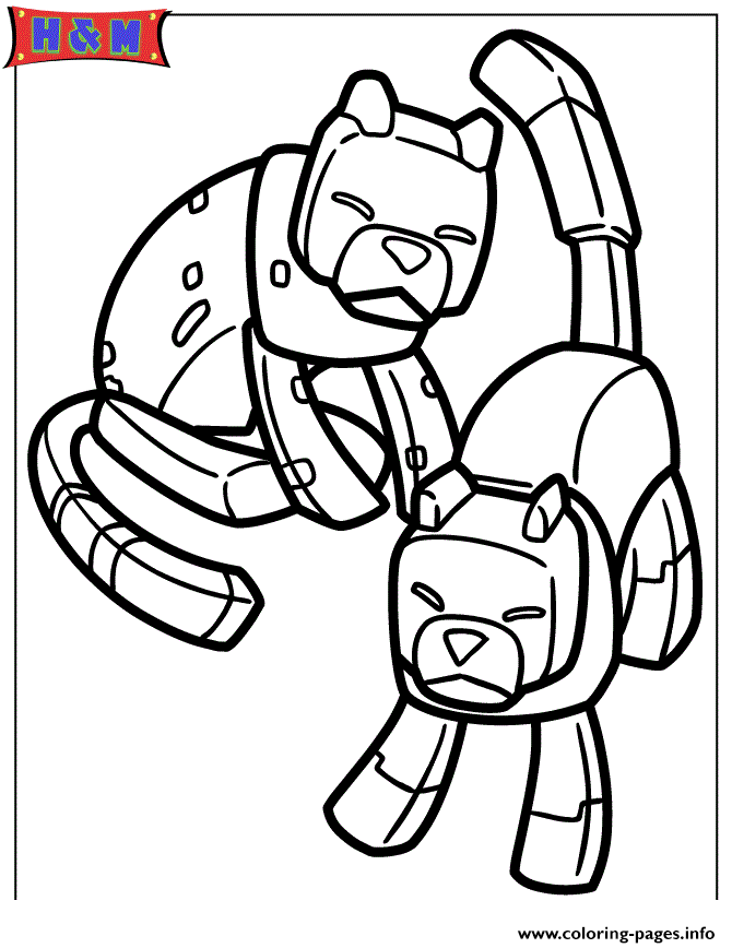 Minecraft Cats Coloring page Printable