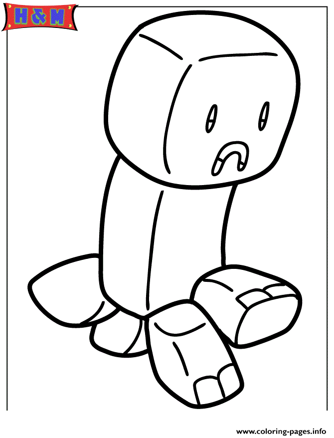 creeper minecraft coloring pages