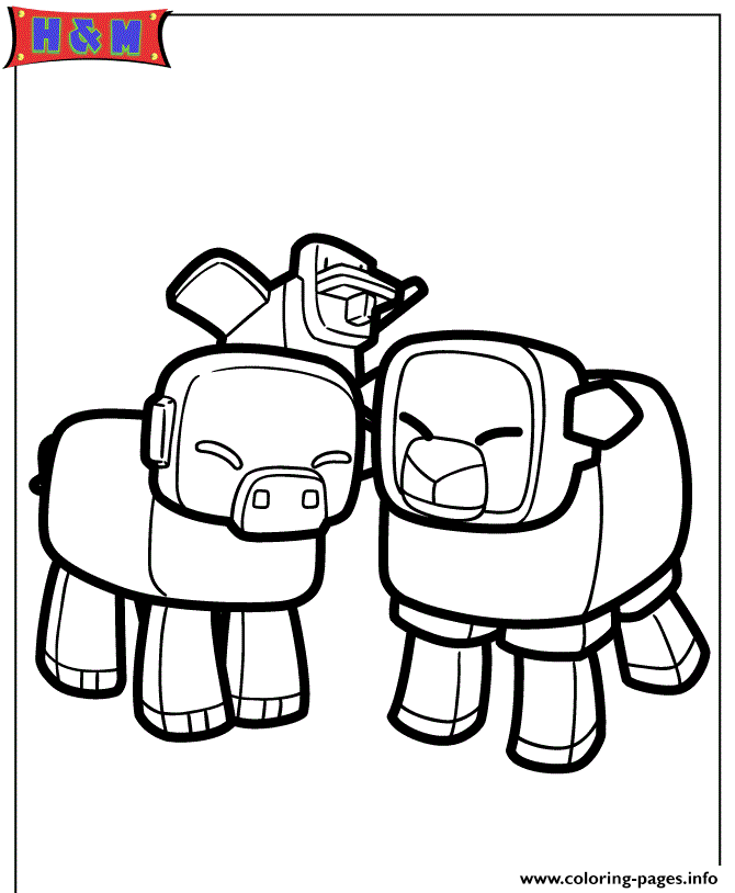 8500 Top Coloring Pages Minecraft Animals For Free