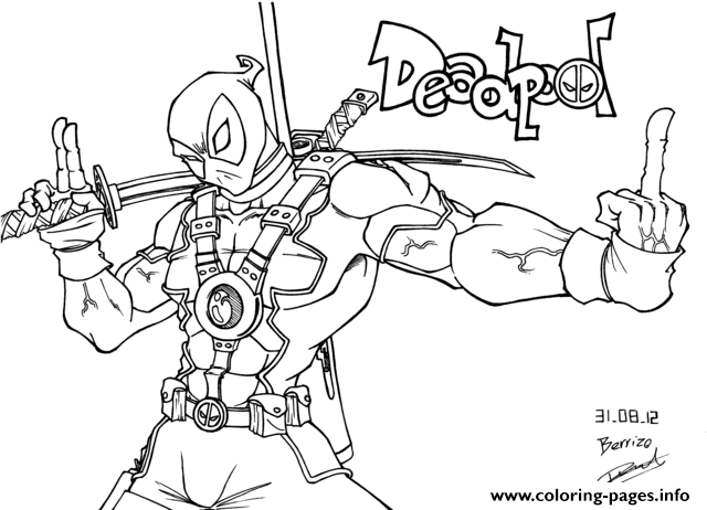 free printable deadpool coloring pages