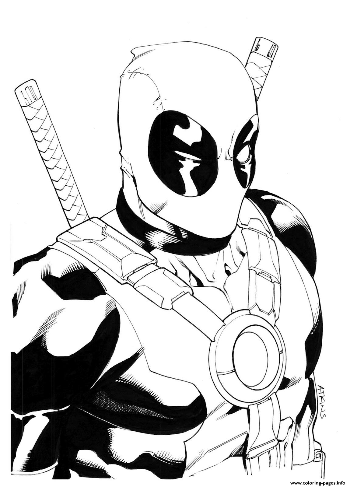 Deadpool For Adults Coloring page Printable