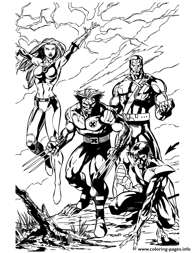 Download X Men Wolverine And Team Coloring Pages Printable