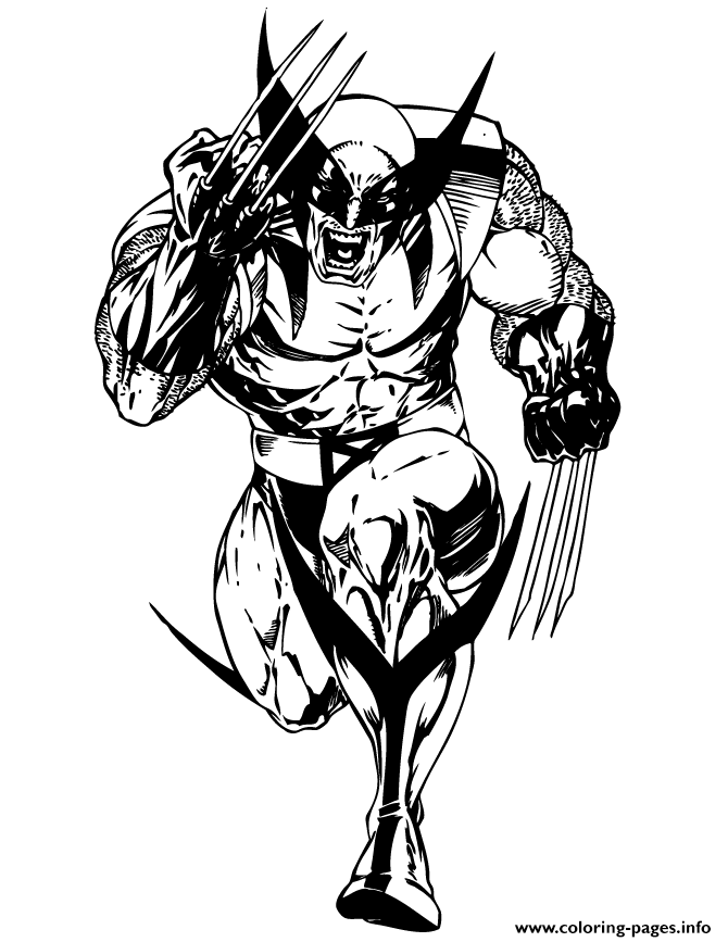 X Men Wolverine Superhero To Print Coloring Pages Printable