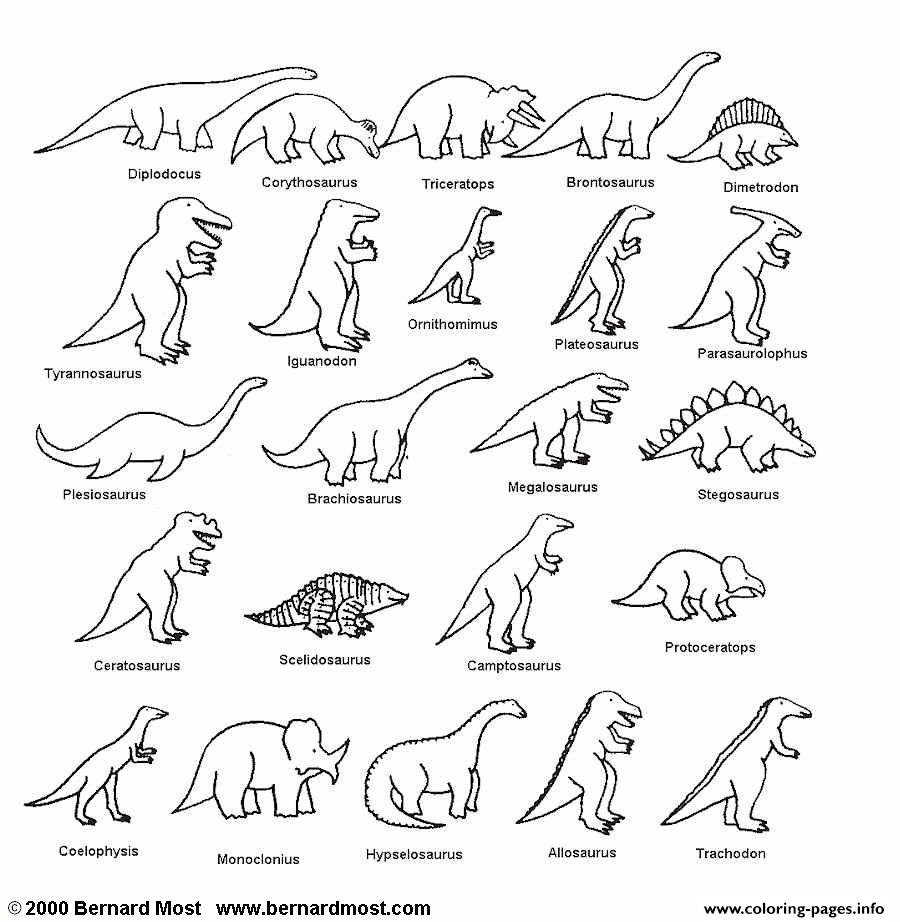 Liste Des Dinosaurs coloring