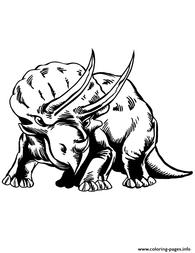 Realistic Triceratops Dinosaur coloring