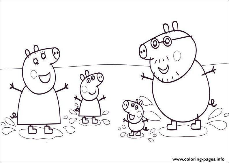 Gambar 31 Peppa Pig Coloring Pages Images Pinterest Party Drawing ...