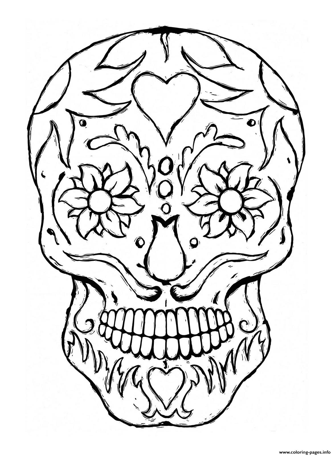 Free Printable Sugar Skull Coloring Page Printable
