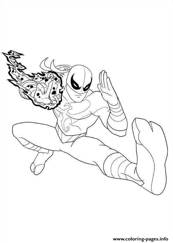 Ultimate Spiderman Iron Fist 2 Coloring Pages Printable
