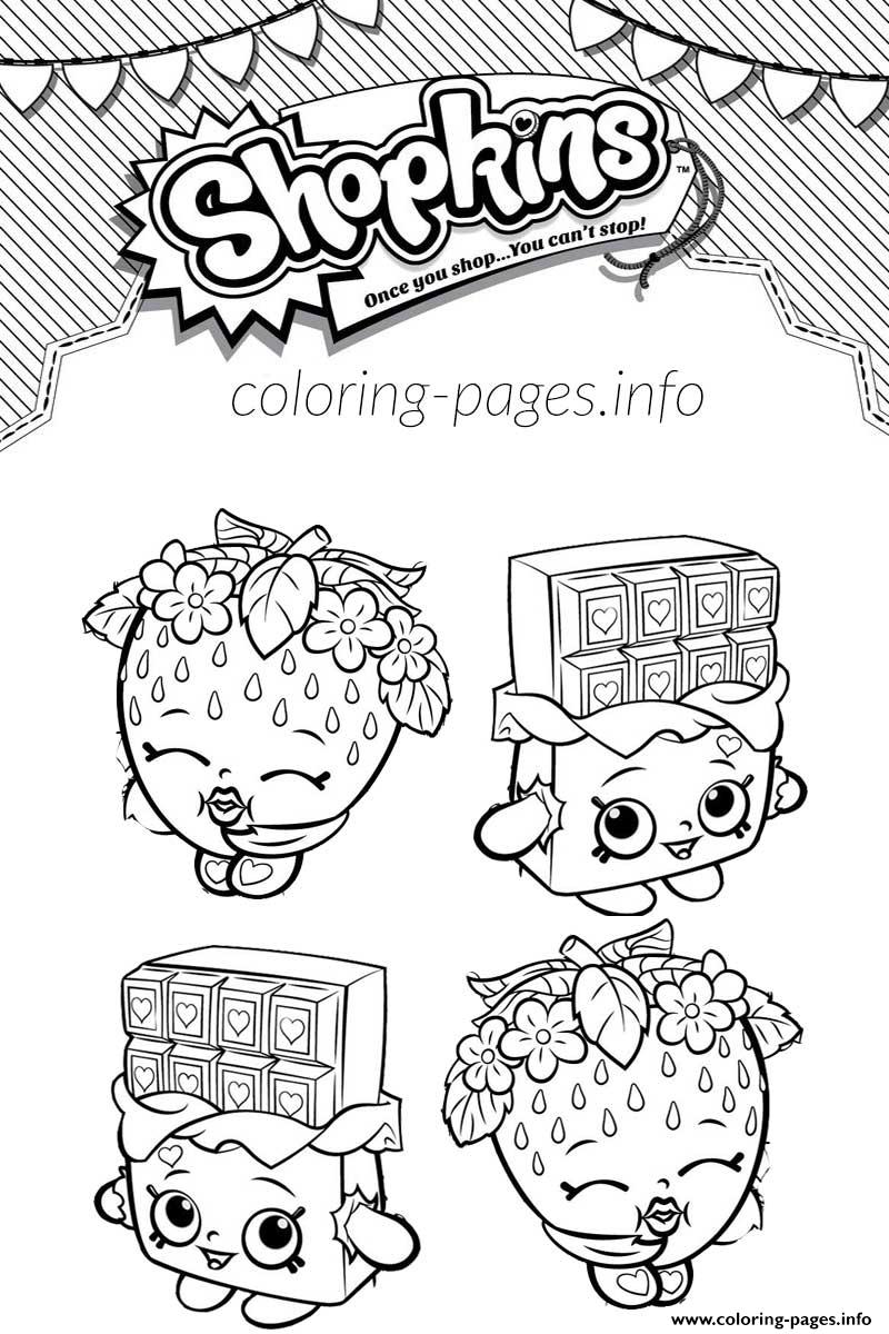 Shopkins Cheeky Chocolate And Strawberry Kiss coloring