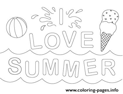 I Love Summer E029 coloring