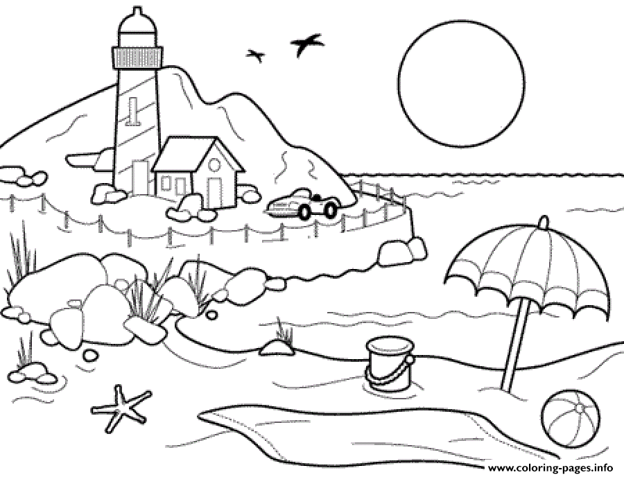 Hot Summer Beach S Printable For Preschoolersb123 coloring