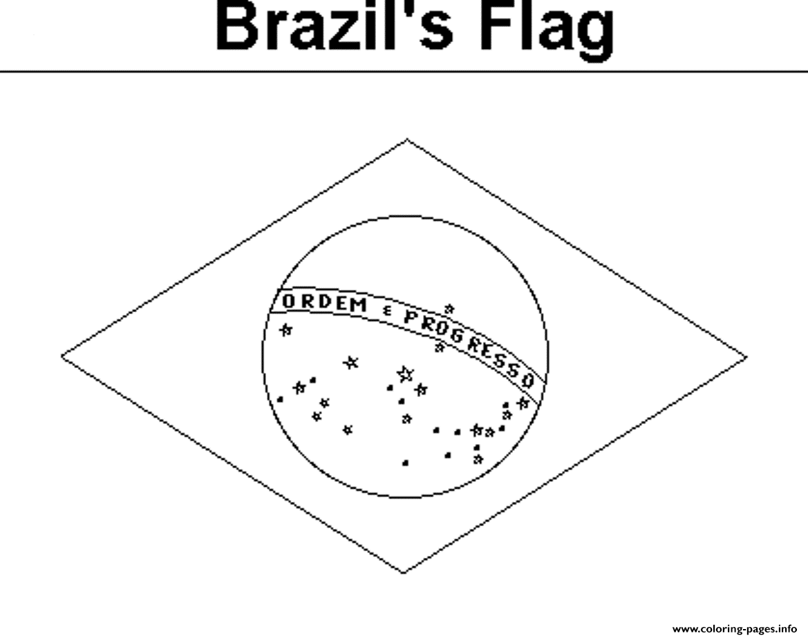 Flag Of Brazil Coloring Page Coloring Pages