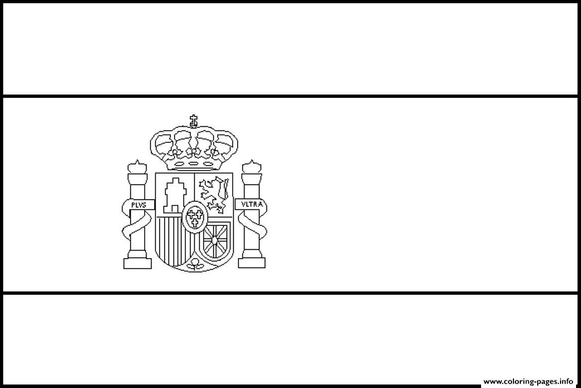 Spain Flag Simple Coloring Pages Printable