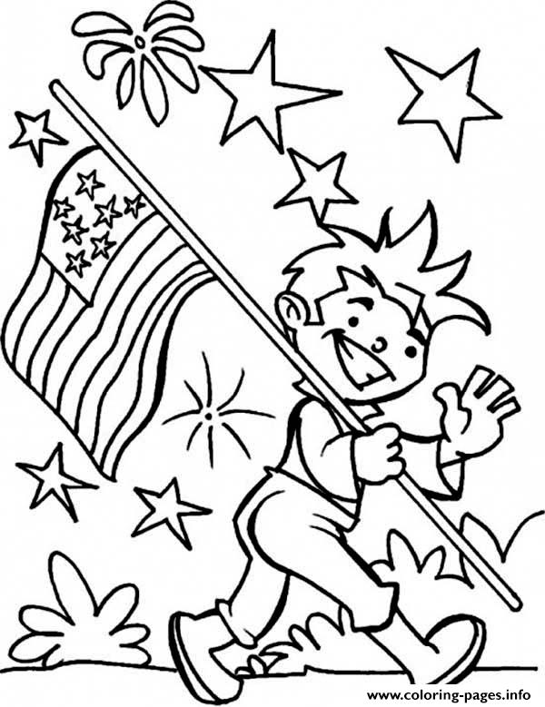 American Flag Fourth Of July Coloring Pages Printable