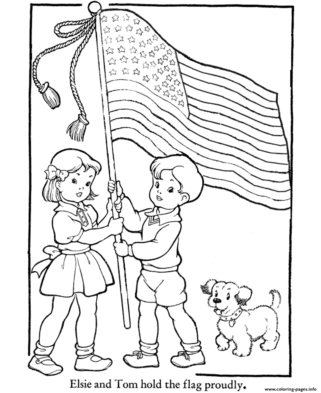 american flag coloring page preschool