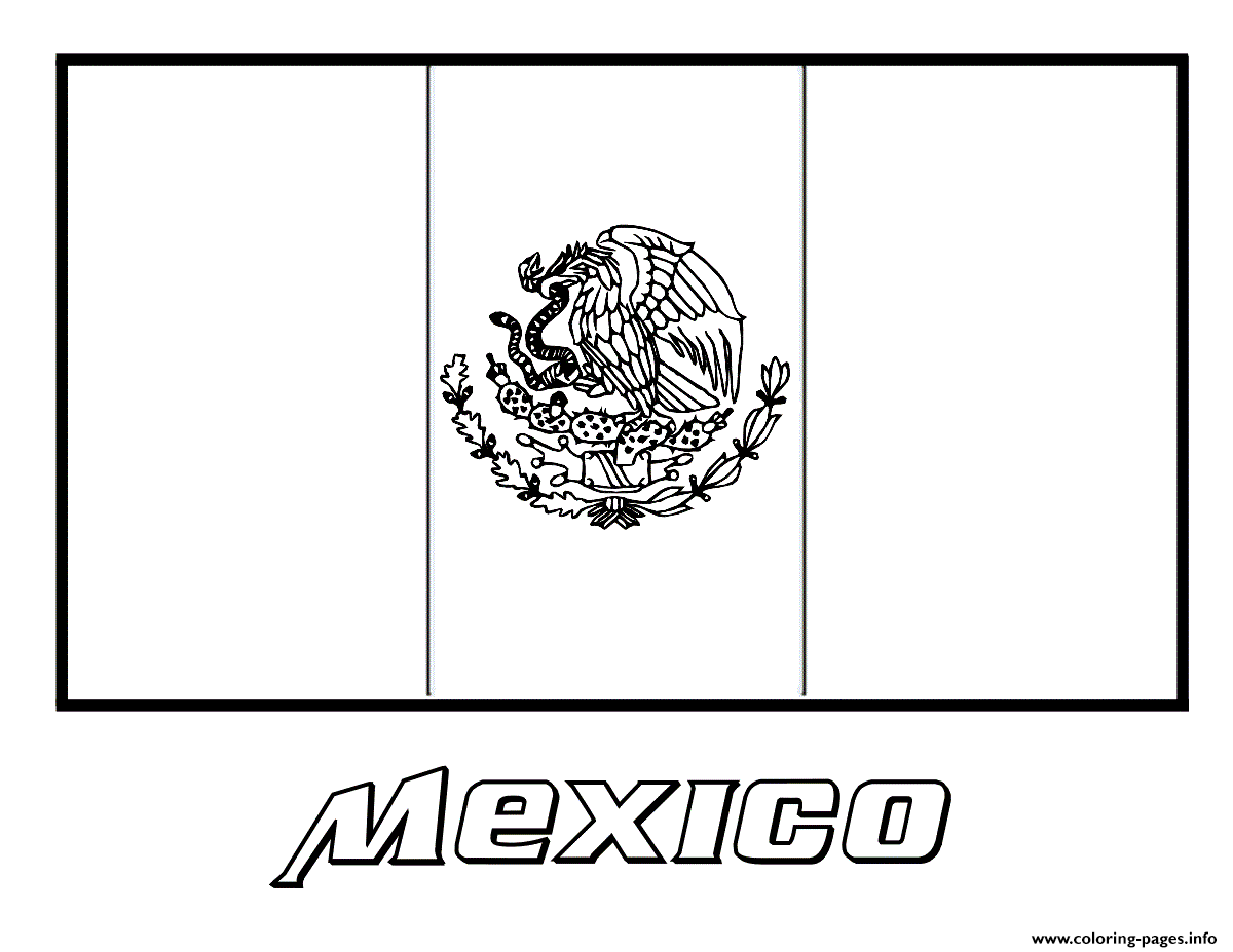 Mexico Flag Coloring Pages Printable