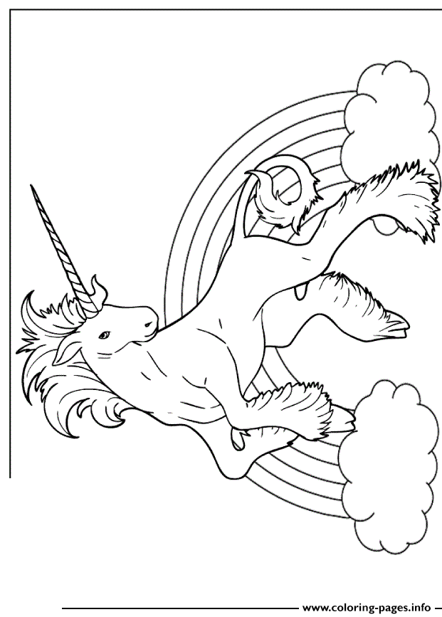 rainbow unicorn drawing coloring pages printable