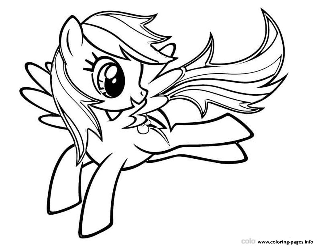 Rainbow Dash Fly 2 Coloring Pages Printable