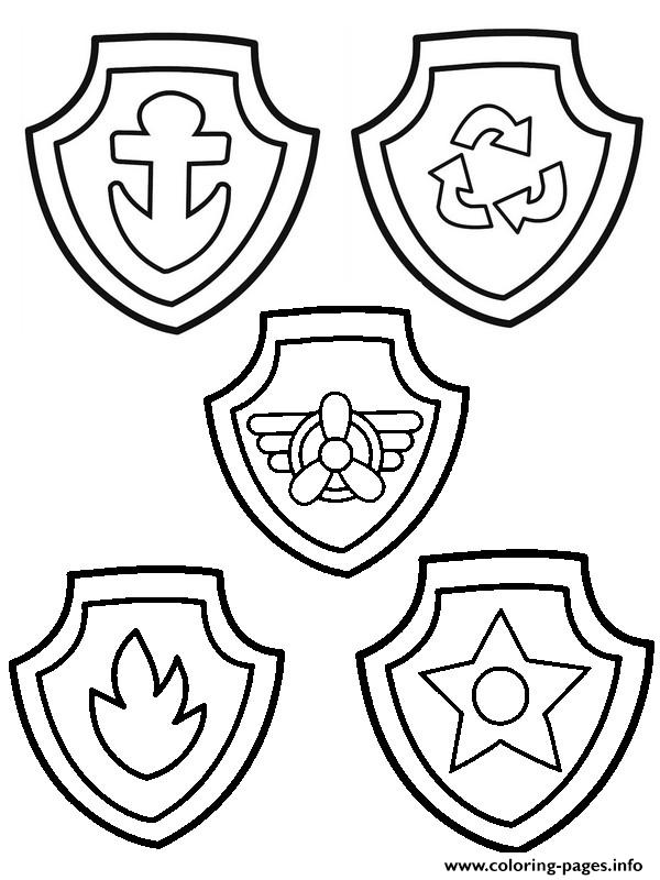 Paw Patrol Badge Coloring Pages Printable