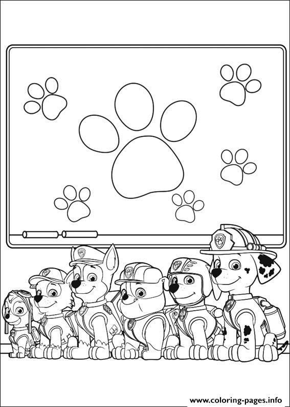 Paw Patrol School Learning Stuff coloring pages
