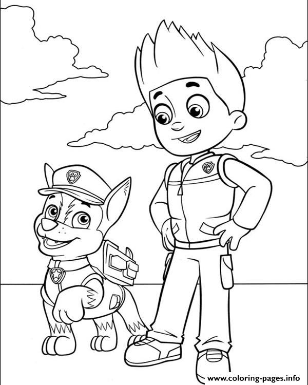 Chase Paw Patrol Free Colouring Pages 