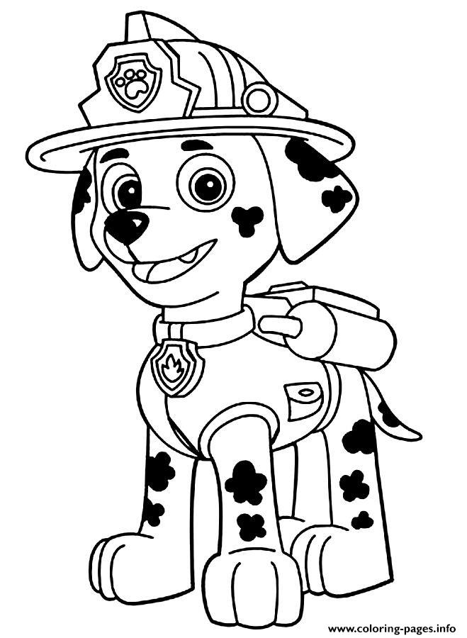 Paw Patrol Marshall Is Happy coloring